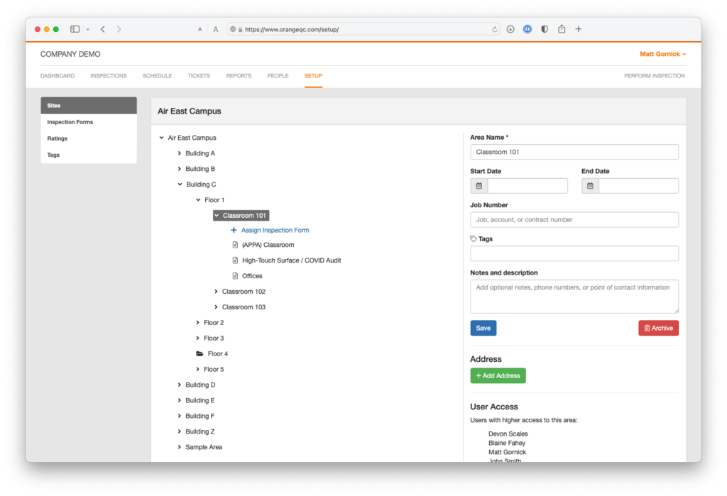 Quality assurance reporting dashboard