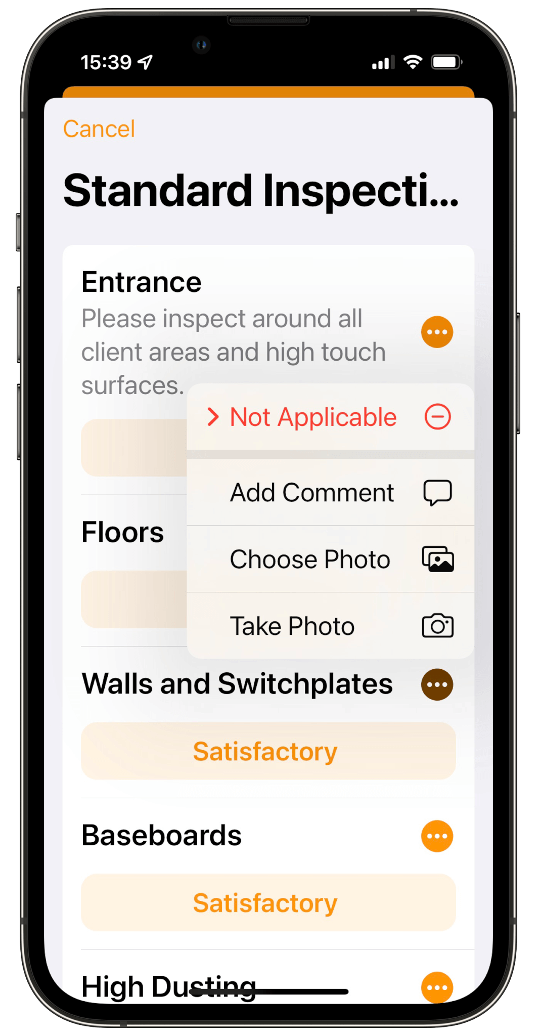Inspection with expanded options
